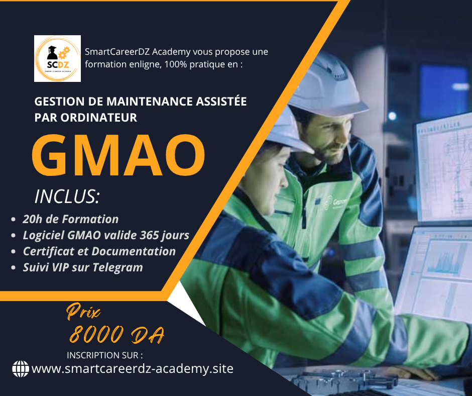 Formation Gestion de Maintenance Assistée par Ordinateur (GMAO)
