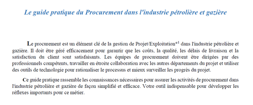 LIVRE PDF: Procurement Guide for Oil&Gas